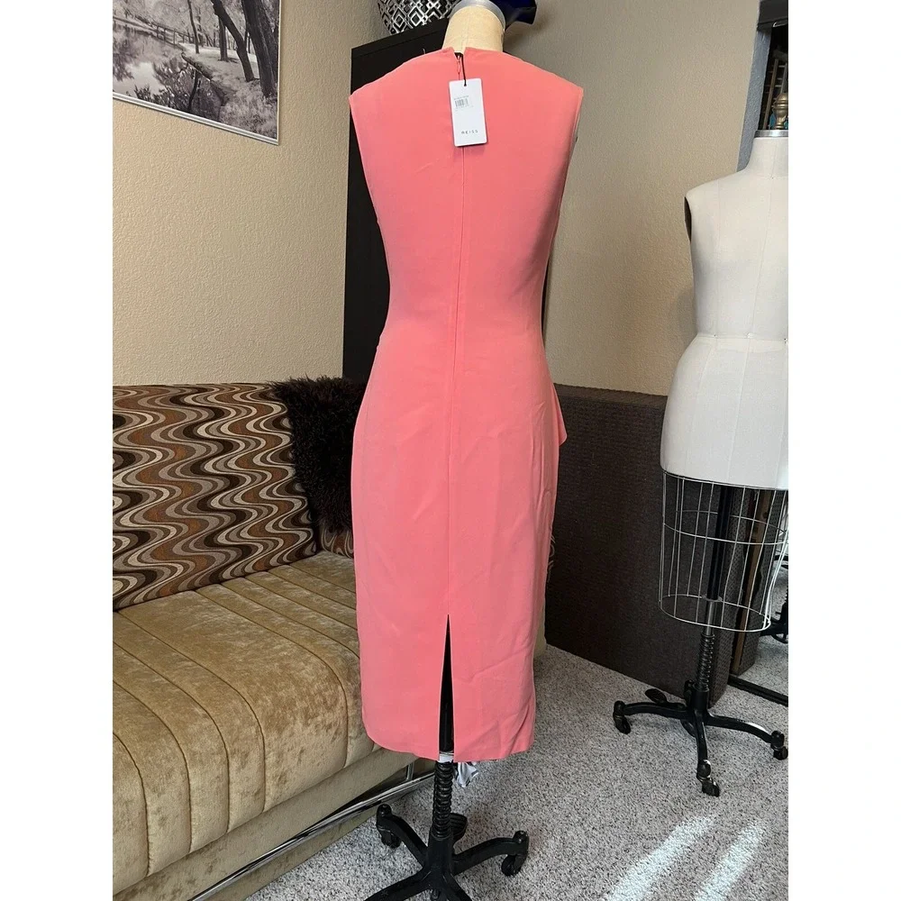 NWT Reiss Coral Body-cone Sleeveless Zip Back‎ Slit Dress US Sz 6 EU Sz 38 $370